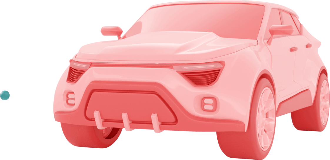 ピンクの車